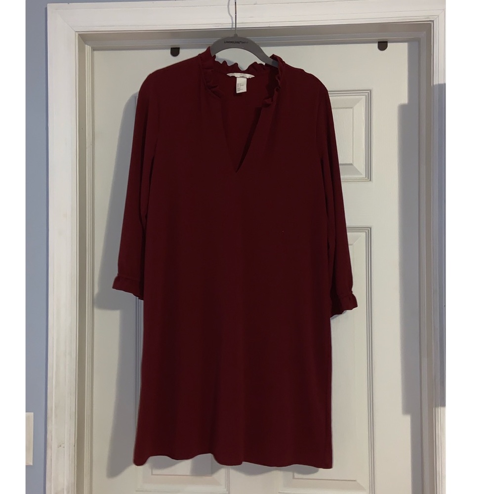 H&M burgundy fall dress
